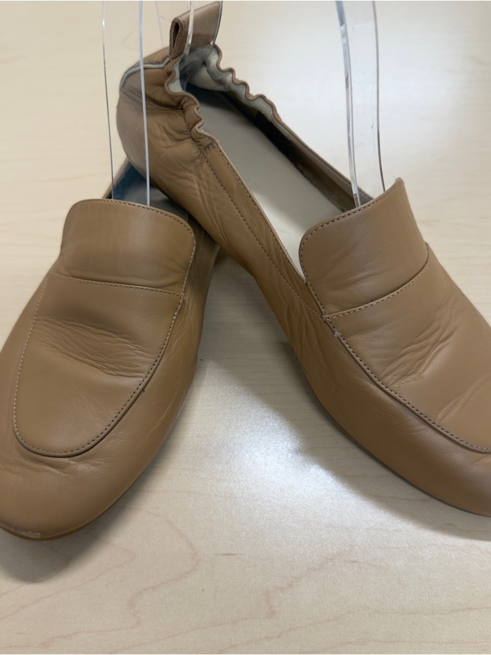 Everlane Tan Leather Slip-On Elastic Back Driving Loafers Size 7.5